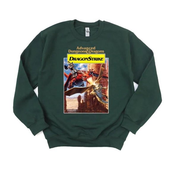 D&D Advanced Dragon Strike Vintage Retro RPG Fantasy Board Game Art Box SweatShirt Unisex, up to 5XL