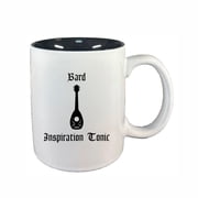 D&D Coffee Mug, Bard Inspiration Tonic 11oz Ceramic Coffee Cup Teacup with Handle, Dungeons Dragons Gifts DND