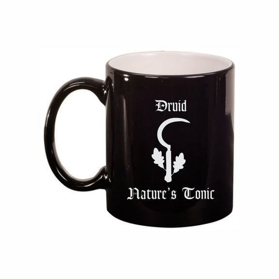 D&D Coffee Mug, Druid Natures Tonic 11oz Ceramic Coffee Cup Teacup with Handle, Dungeons Dragons Gifts DND