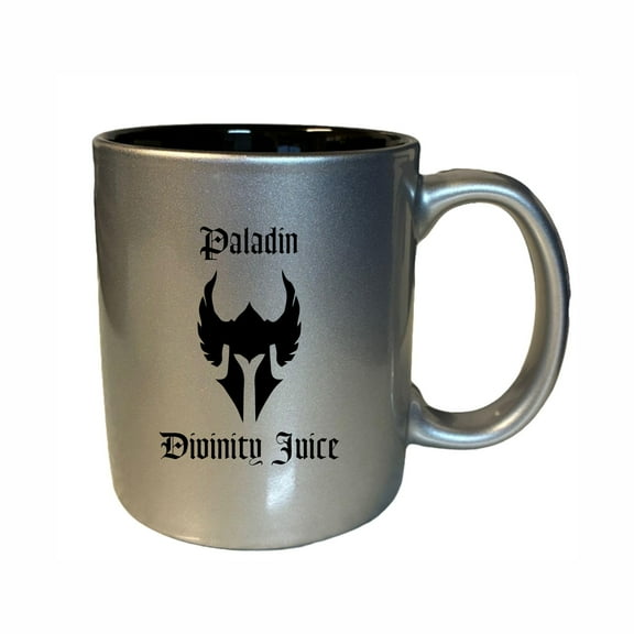 D&D Coffee Mug, Paladin Divinity Juice 11oz Ceramic Coffee Cup Teacup with Handle, Dungeons Dragons Gifts DND