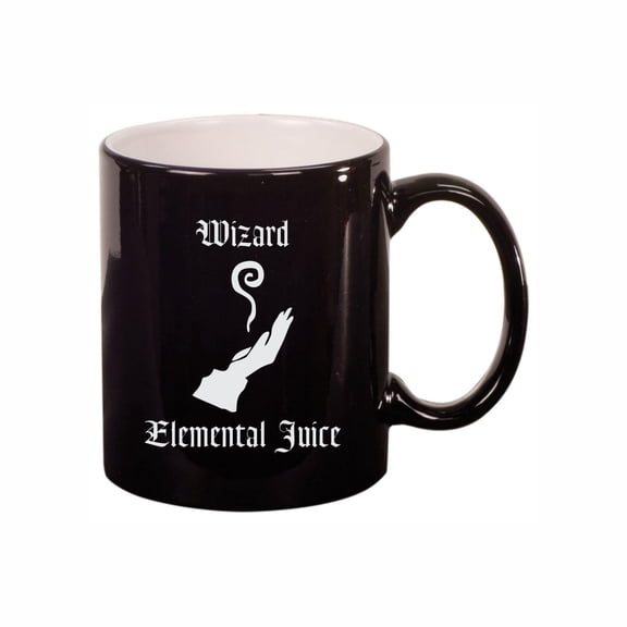 D&D Coffee Mug, Wizard Elemental Juice 11oz Ceramic Coffee Cup Teacup with Handle, Dungeons Dragons Gifts DND