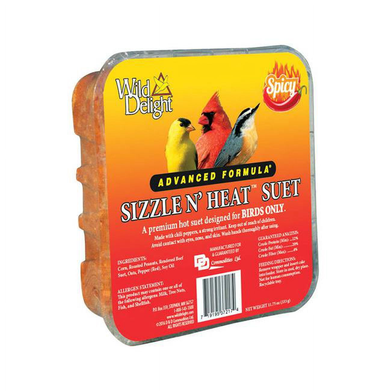 D&D Commodities  11.7 oz Sizzlenheat Suet Cake-  12 Count