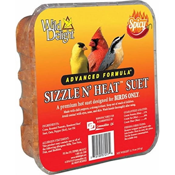 D & D Commodities Wild Delight 372175 11.75 Oz Sizzle N' Heat Suet Cake
