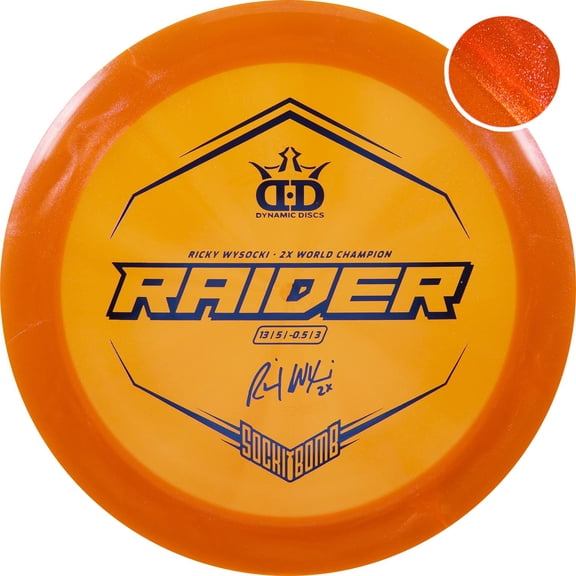 D?D DYNAMIC DISCS Dynamic Discs Ricky Wysocki Disc Series | 2X World Champion Signature Stamped Sockibomb Golf Discs? (Lucid Ice Glimmer Raider)