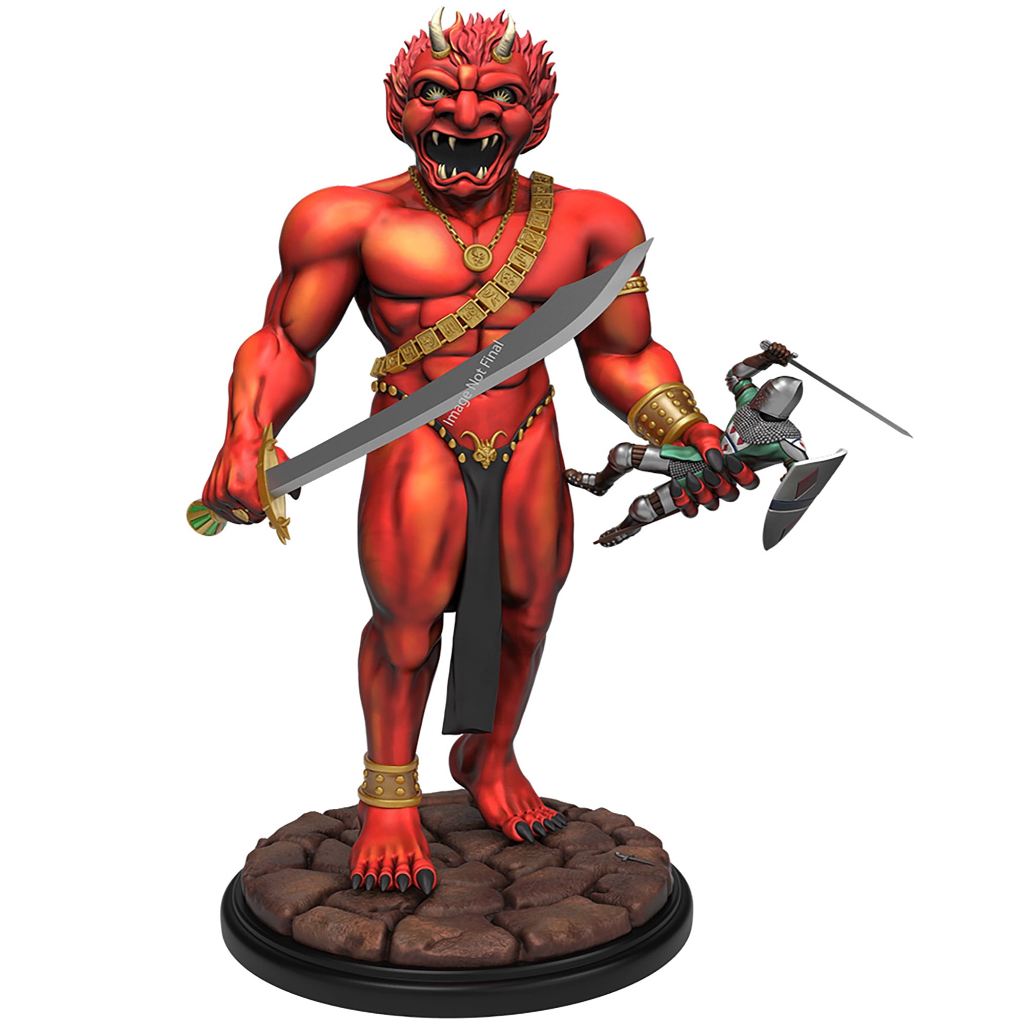 Dungeons & Dragons Efreeti Red Resin Statue with Knight