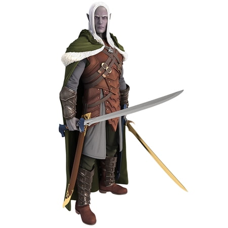 D&D: Full-Sized Drizzt Foam Statue - 5'ft 7"in Tall Life-Sized Figure, Dungeons & Dragons