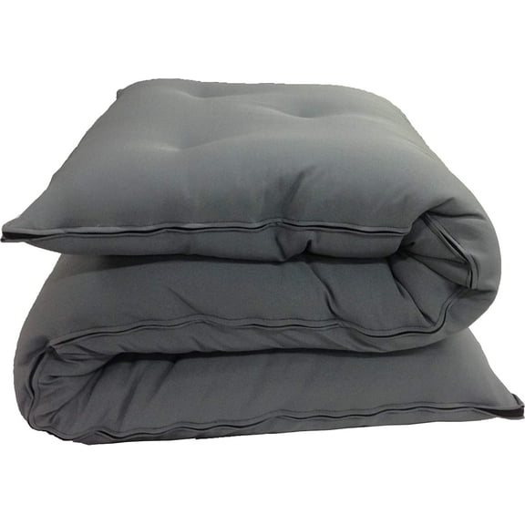 D&D Futon Furniture Cotton/Foam/Polyester Queen Size Traditional Japanese Floor Rolling Futon Mattresses 3x60x80, Gray