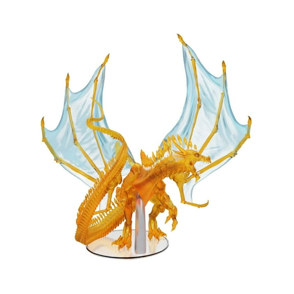 D&D Icons Of The Realms: Adult Topaz Dragon - Pre-Painted Miniatures, Translucent, RPG Figure, For Display & Tabletop Use, Roleplaying, Dungeons & Dragons