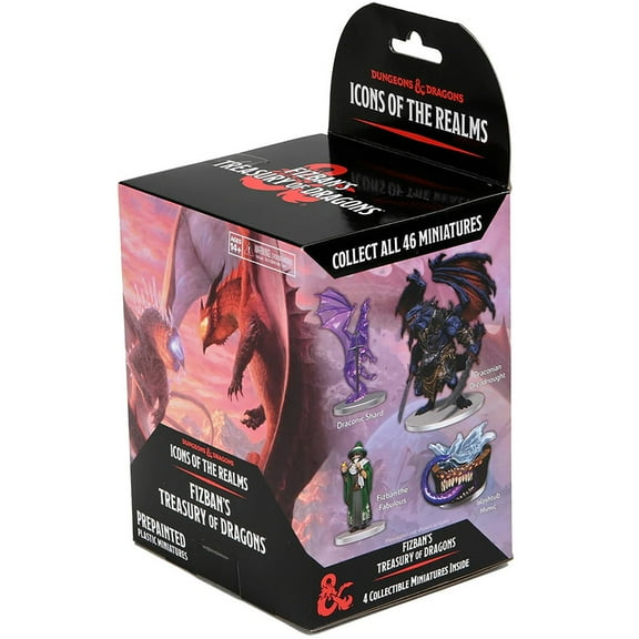D&D Icons of the Realms: Fizban's Treasury of Dragons - Booster (Set22) - Contains 4 Miniatures, Pre-Painted, Pre-Assembled, Dungeons & Dragons
