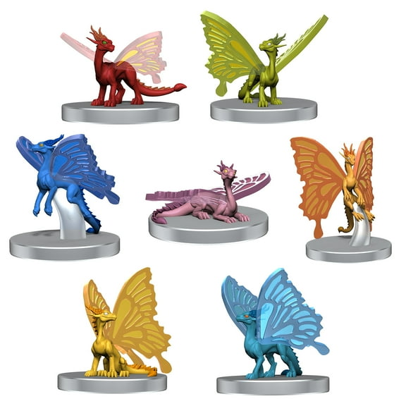 D&D Icons of the Realms: Pride of Faerie Dragons - 7 Piece Figurine Set - Dungeons & Dragons Miniatures