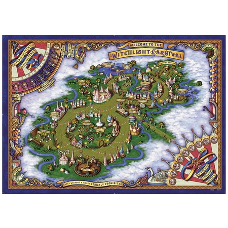 D&D Icons of the Realms: The Domain of Prismeer and The Witchlight Carnival Wall Map - Dungeons & Dragons Double Sided Map - 29.875 X 21"