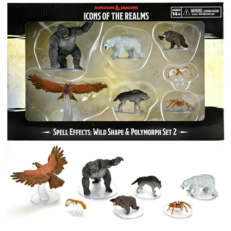 D&D Icons of the Realms: Wild Shape & Polymorph Set 1 - 8 Pre-painted  Miniatures, Dungeons & Dragons 