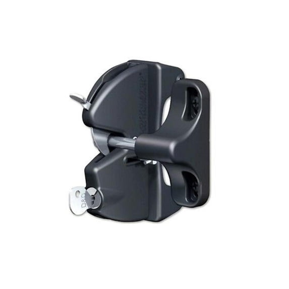 D&D Technologies LLAA LokkLatch Adjustable Lockable Residential Gate Latch For All Gates, Black