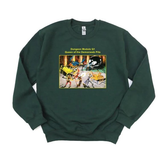 D&D of the Demonweb Pits Vintage Retro RPG Module Lolth Drow Q1 SweatShirt Unisex, up to 5XL