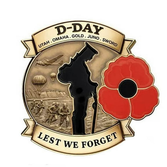 D-DAY Anniversary Commemorative Ornament, Salute to Unwavering Bravery Commemorative Decoration, Home Car Office Decoration Badge, Ideal Gift for History Lovers/Friends/Families/Retired Soldiers