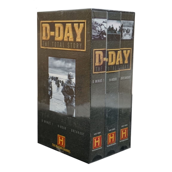 D-DAY The Total Story Boxed Set ~ 3 VHS Tapes ~ WWII D Day History