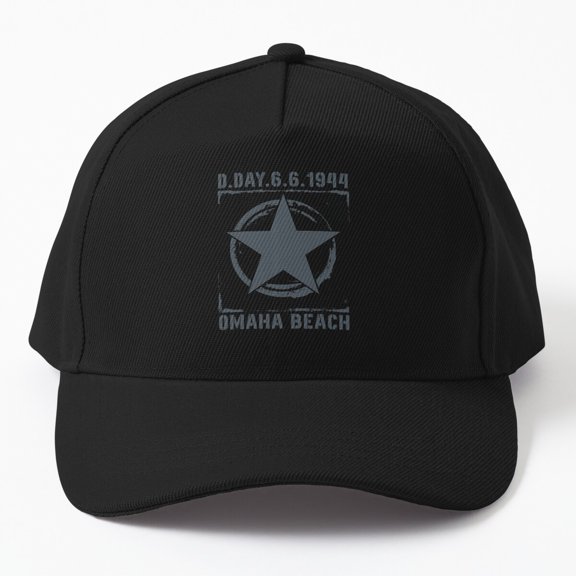 D-Day 1944 Normandy Omaha Beach Baseball Hat, Historic Military Landing Tribute Design, Cap
