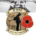 thumbnail image 1 of D Day 80th Anniversary Commemorative Brooch Honor Heroes Courage WWII Collectible Pin Historical Memorabilia, 1 of 8