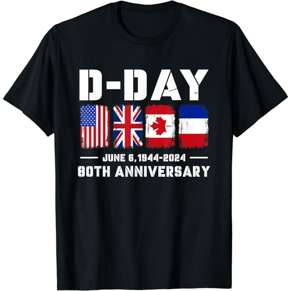 D Day Normandy Landings 80th Anniversary T-shirt 1944 2024 T-Shirt