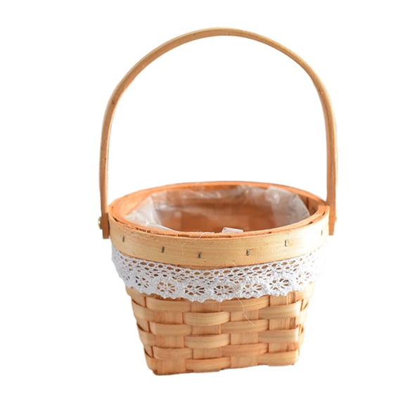D Decorative Flower Basket, Handmade Wicker Basket With Sturdy Construction, Breathable Weaving And Lightweight Design For Flower Arrangement, Gift And Home Decor