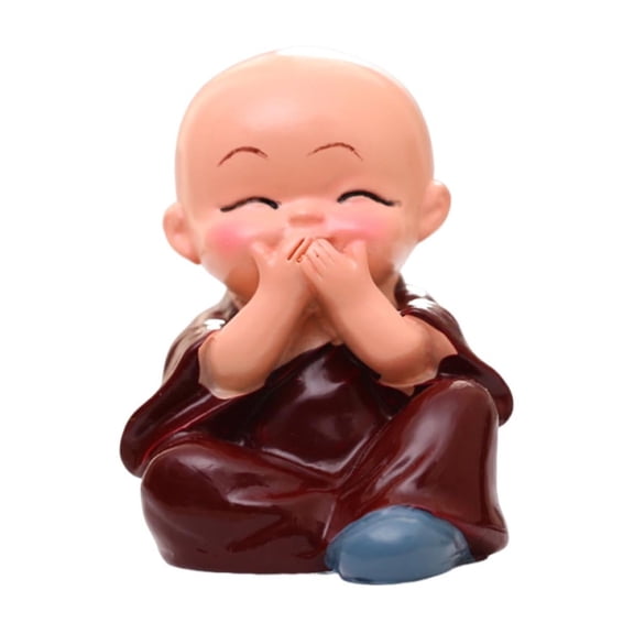 D Do No Evil Little Monk Ornament For Aquatic Lucky Wood Potted Plant Resin