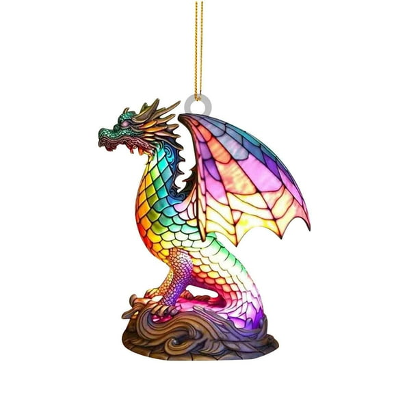 D Dragon Animal Pendant Ornament Plastic Hanging Decor For Bag Charm Keychain Accessory