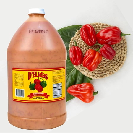 D'ELIDAS Habanero Hot Sauce, All Natural Hot Sauce Made of Habanero Pepper, Chombo Picante Sauce #1 in Panama, Non-GMO and Keto Friendly Food (128oz)