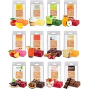 D'Eco Treats Scented Wax Melts Variety Pack- 12 Assorted 6pc Cube Sets for Electric Wax Warmer (2.5oz ea)- Cranberry Cinnamon, Apple Cider, Vanilla, Lemon, Cocoa, Berry, Caramel