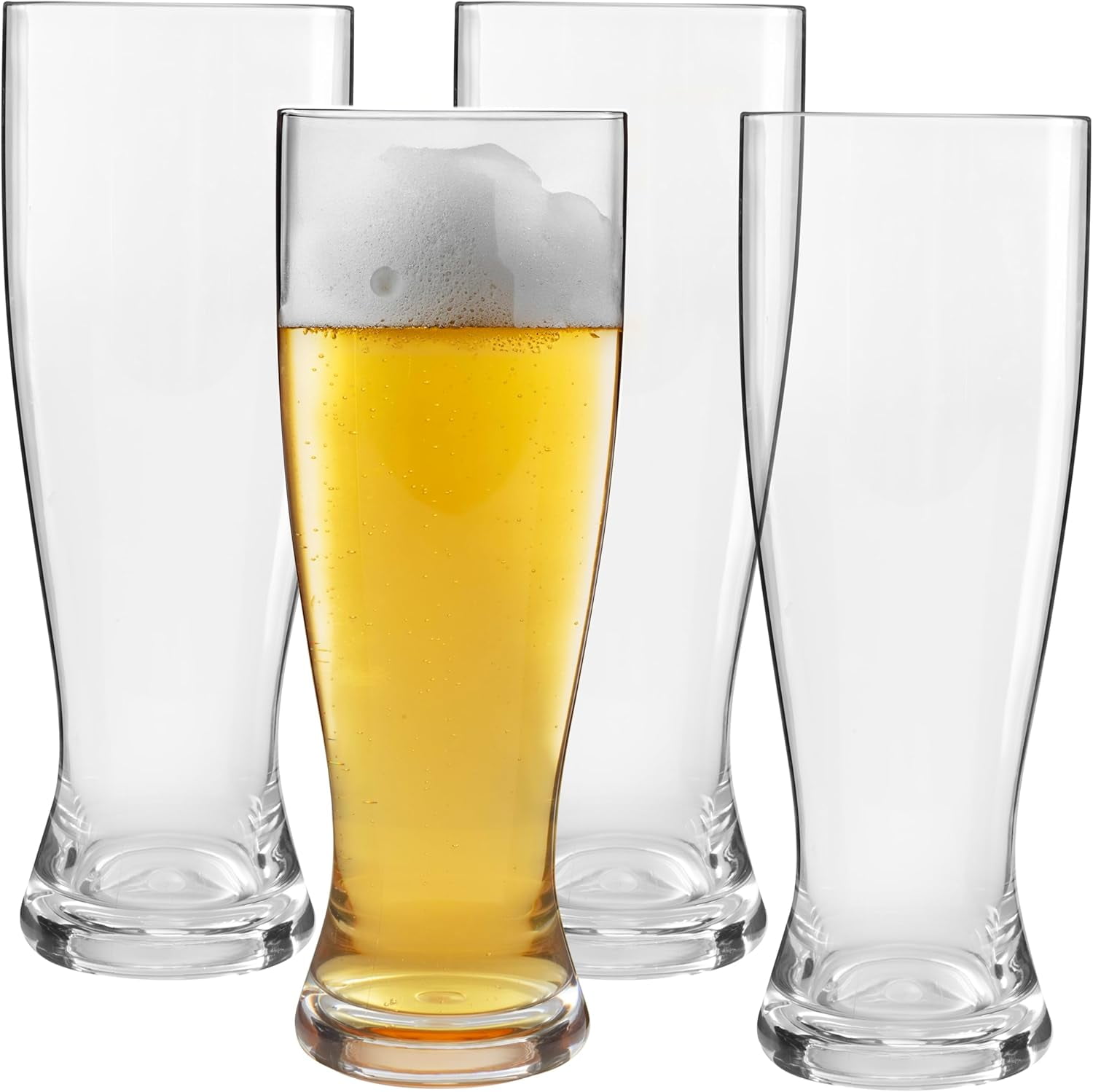 DÃ¢â‚¬â„¢Eco Unbreakable Beer Pilsner Glasses 24 oz - 100% Shatterproof Tritan - Set of 4 - Ideal for Indoor and Outdoor Use- Reusable and Dishwasher Safe