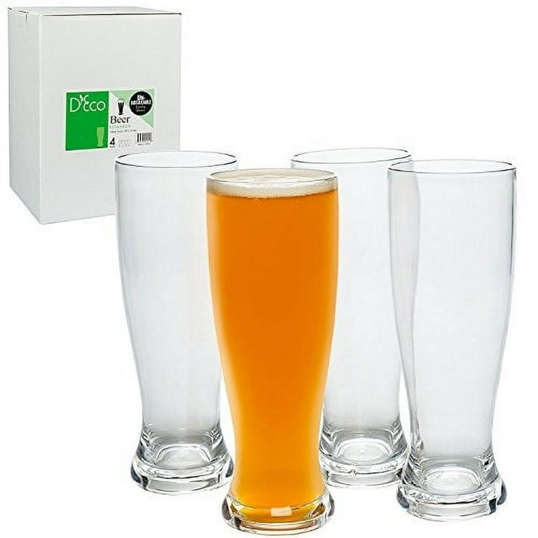 Unbreakable Beer Glasses 24oz - 100% Tritan - Set of 4 - Shatterproof, Reusable, Dishwasher Safe