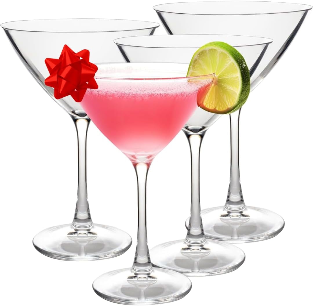 Set of 4 Clear Tritan Unbreakable Martini Glasses