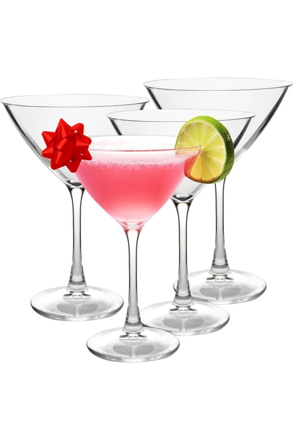 D'Eco Unbreakable Martini Glasses (Set of 4, 9 oz, 100% Tritan Glassware)- Reusable Shatterproof Espresso & Dirty Martini Glasses- Great for Hosting Parties - Wedding Day Gift Idea