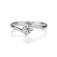 thumbnail image 1 of D-F VS 5.00MM Moissanite Engagement Ring With Diamonds (0.41 ct Moissanite Weight, 0.55 ctw dew) Twist Channel set 14K Gold, 1 of 2