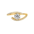 thumbnail image 1 of D-F VS 5.00MM Moissanite Engagement Ring With Diamonds (0.41 ct Moissanite Weight, 0.65 ctw dew) Micro Pave Twist 14K Gold, 1 of 3