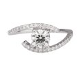 thumbnail image 1 of D-F VS 5.00MM Moissanite Engagement Ring With Diamonds (0.41 ct Moissanite Weight, 0.65 ctw dew) Micro Pave Twist 14K Gold, 1 of 3