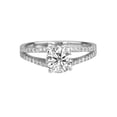thumbnail image 1 of D-F VS 6.00MM Moissanite Engagement Ring With Diamonds (0.68 ct Moissanite Weight, 1.11 ctw dew) Micro Pave Split Shank 14K Gold, 1 of 3
