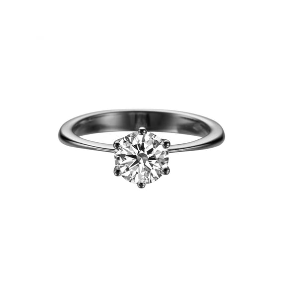 D-F VS 7.50MM Moissanite Engagement Ring (1.35 ct Moissanite Weight, 1.50 ct dew) Classic 6 prongs 14K Gold