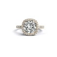 thumbnail image 1 of D-F VS 7.50MM Moissanite Engagement Ring With Diamonds (1.8 ct Moissanite Weight, 2.5 ctw dew) Micro Pave Cathedral 14K Gold, 1 of 3