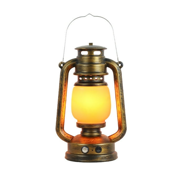 D.FAMILY Bronze Vintage LED Lanterns,Rechargeable Dancing Flame Lanterns Decorative Outdoor&Indoor