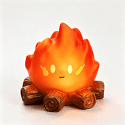 D.FAMILY Campfire LED Night Light, Flame-Shaped Bedside Mood Lamp with Warm Glow for Desk Decor Gift