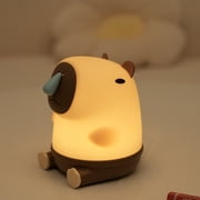 D.FAMILY Capybara Night Light - Soft Silicone Touch Control Bedside Lamp for Kids Room