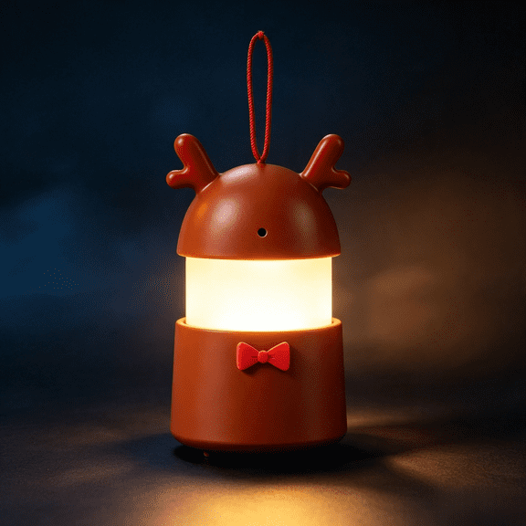 D.FAMILY Christmas Music Night Light, Pull String Santa/Tree LED Lantern with 800mAh Battery for Holiday Decor