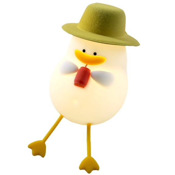 D.FAMILY Happy Duck Night Light, Gift for Women Girls Kids, Touch Control LED Bedside Lamp