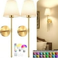 thumbnail image 1 of D.FAMILY Rechargeable Wall Sconce, Battery Dimmable RGB Wall Light with Remote for Living Room, 1 of 8