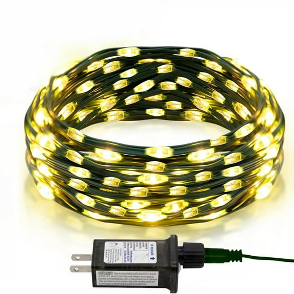 D.FAMILY Remote Control Christmas Tree Lights, 98FT Green Wire Starry Fairy Lights