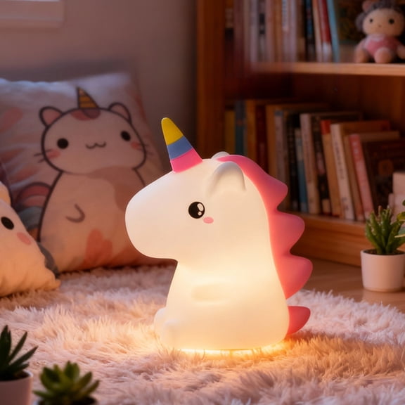 D.FAMILY Silicone Animal Night Light - Soft Glow Touch Control Bedside Lamp