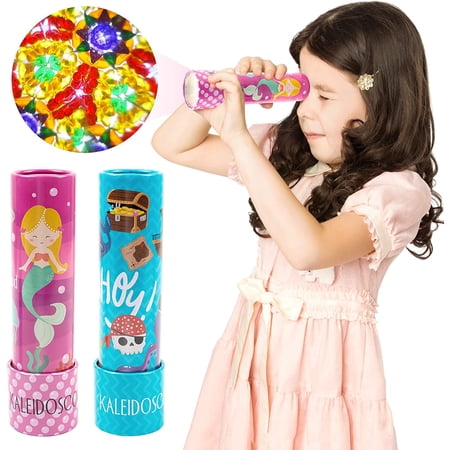 D-FantiX Classic Tin Kaleidoscope, 2 Pack Kaleidoscope for Kids Boys Girls, Retro Toys Educational Toys with Metal Body, Boys Girls Birthday Party Gift, Easter Basket Stuffers(Style 1)