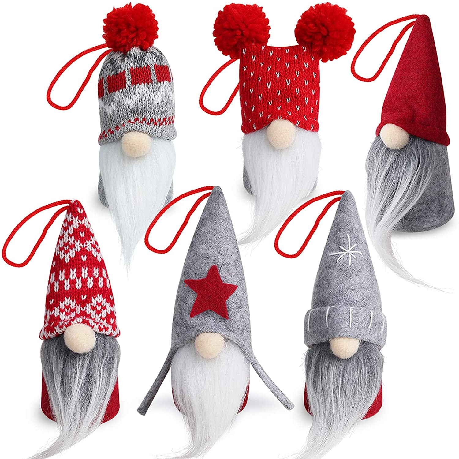Bueautybox Christmas Gnomes Decorations Gift, Handmade Swedish Tomte, Scandinavian Pink Gnome Santa Nisse Nordic Figurine Plush Elf Doll Toy Table