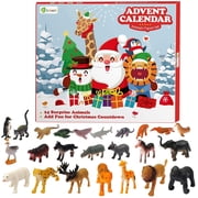 D-FantiX Kids Animals Figures Toys Advent Calendar for Kids, 2025 Realistic Animal Figurine Toys Christmas Advent Calendar Xmas 24 Days Christmas Countdown Calender for Boys and Girls