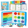 thumbnail image 1 of D-FantiX Magnetic Fraction Educational Puzzle for Kids Ages 3-8, Fraction Tiles & Circles Set, Math Manipulatives, Montessori Fraction Learning Toys for Kids Students Homeschool Supplies, 1 of 8